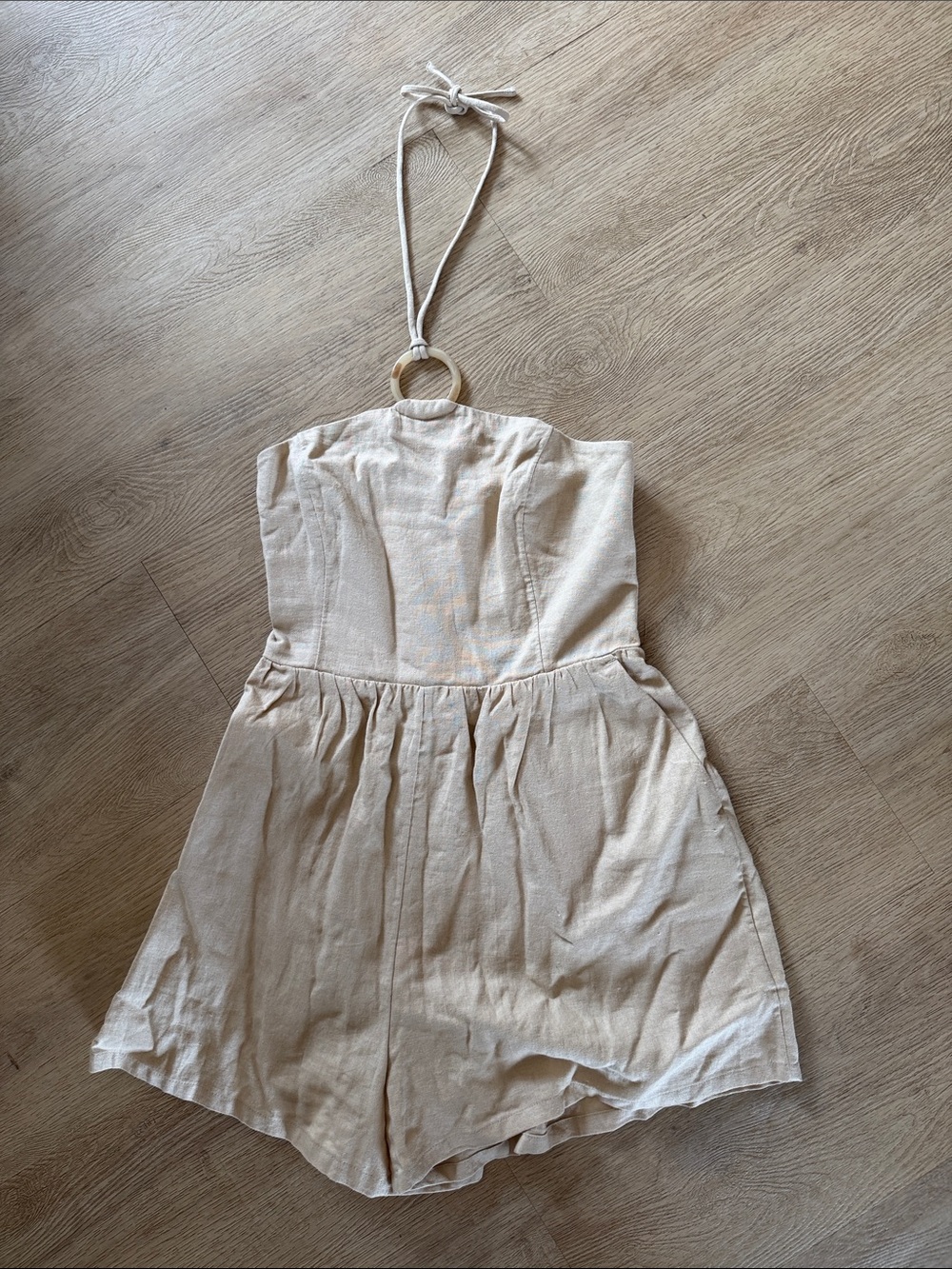 Women's Khaki Halter Shorts Romper